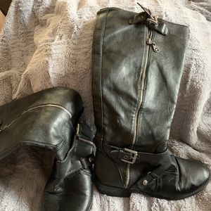 Black Guess Knee High Boots